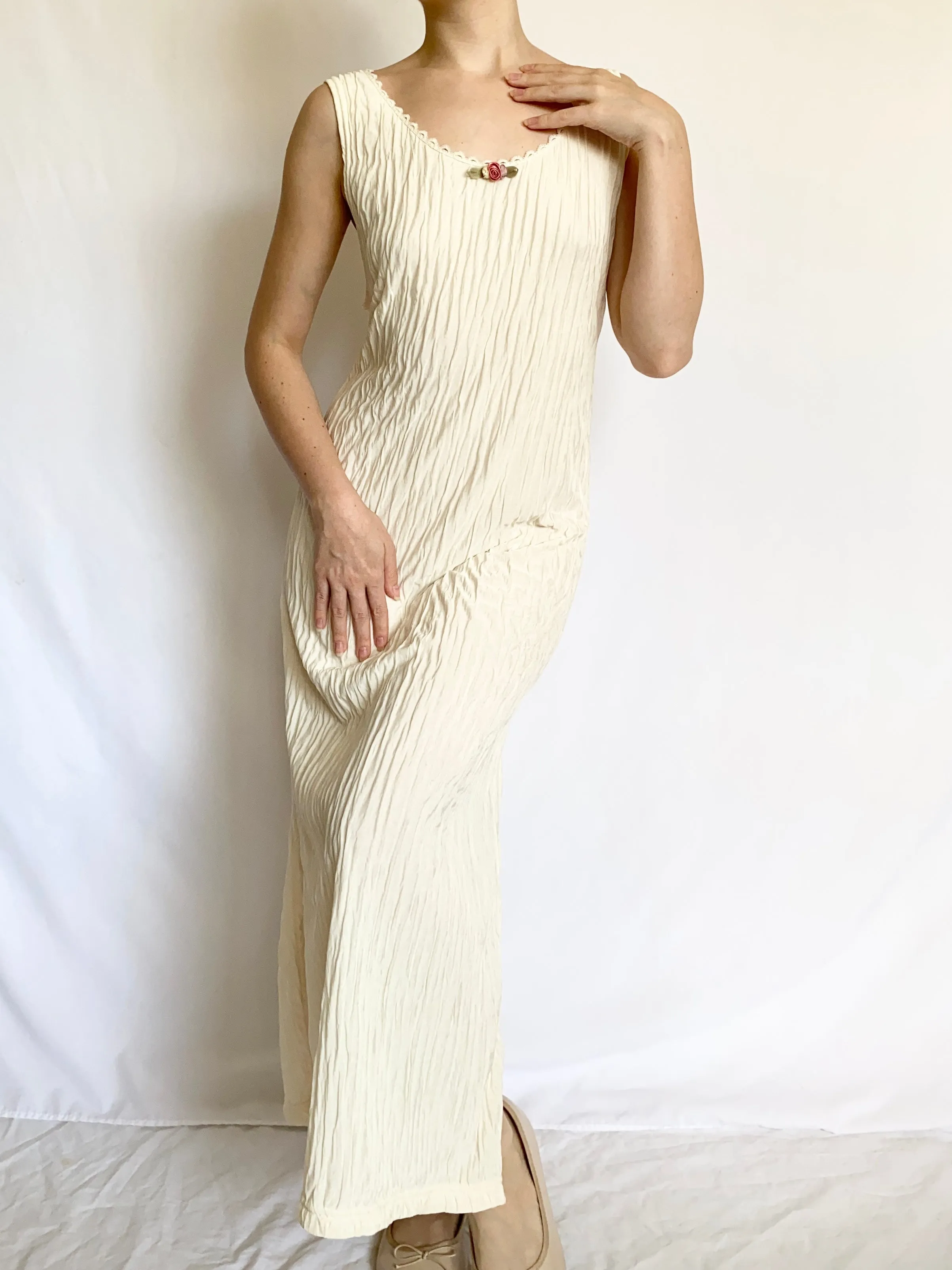 1980s Victoria’s Secret Rosette Slip Dress (M)