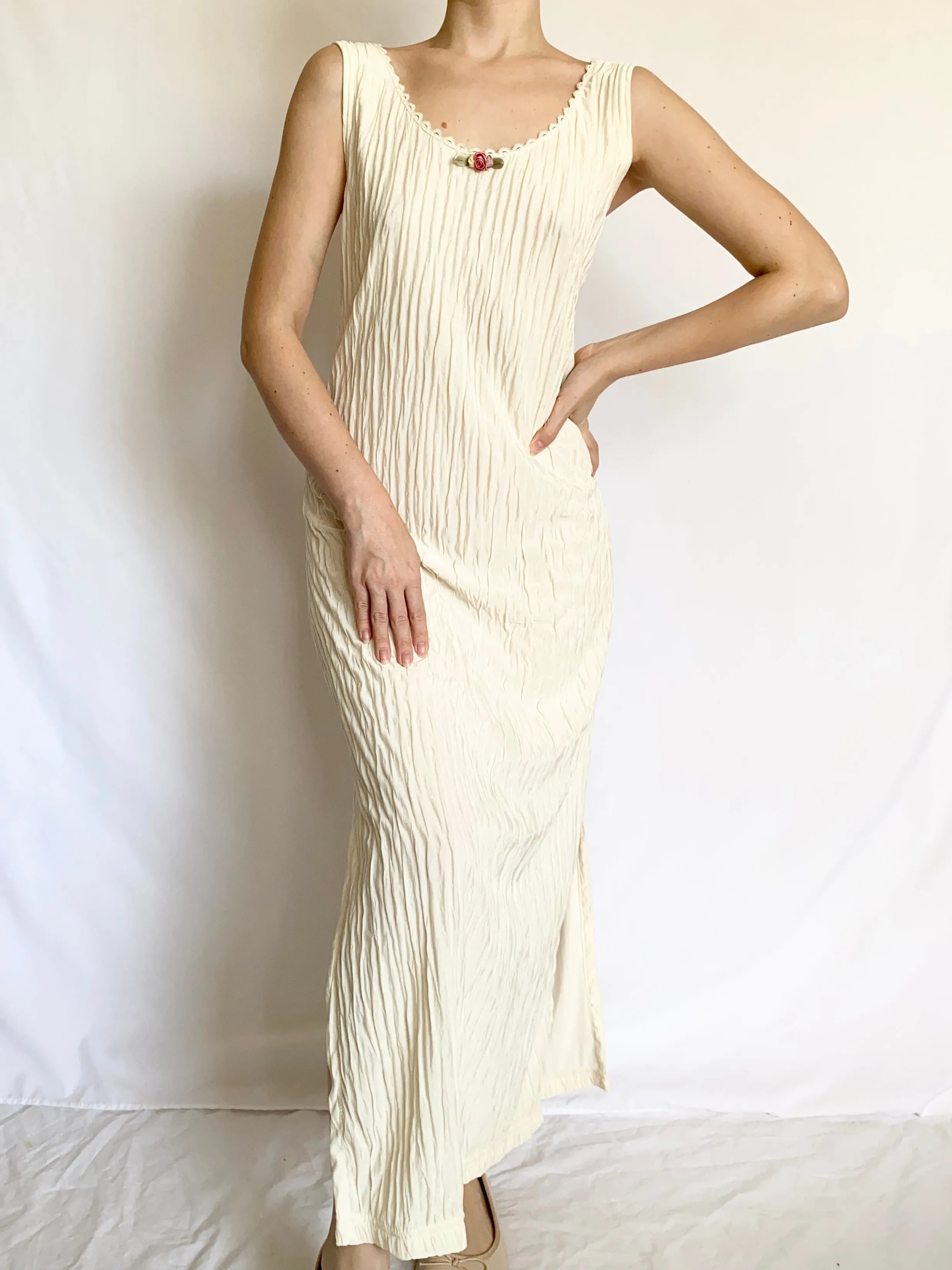 1980s Victoria’s Secret Rosette Slip Dress (M)
