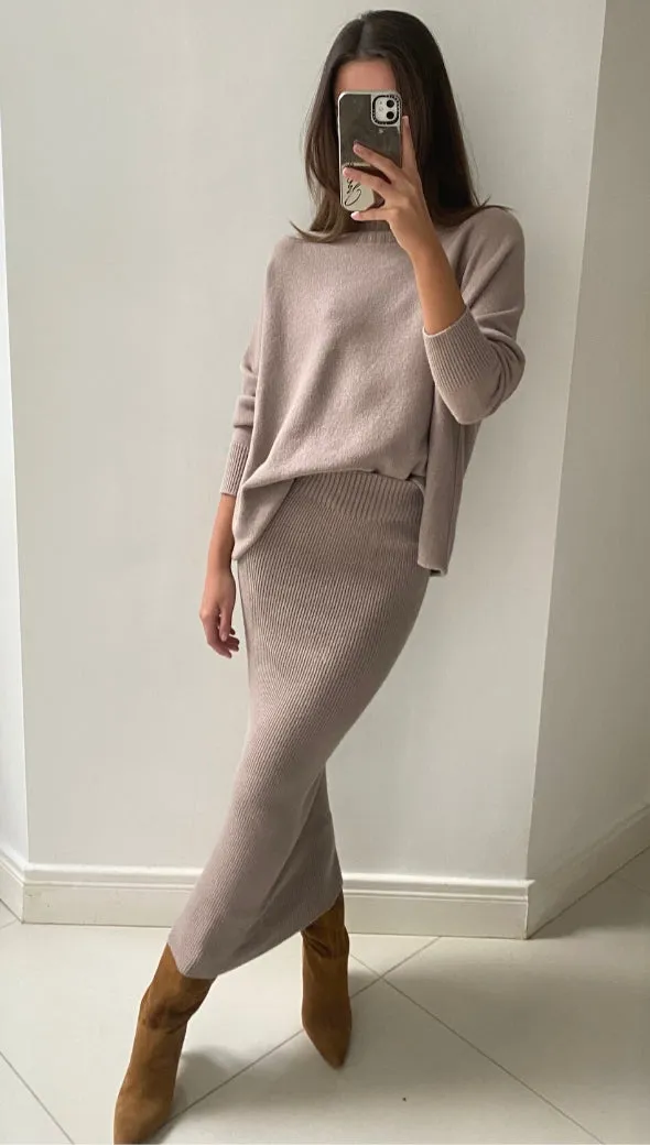 ALMA PENCIL SKIRT - SMOKE