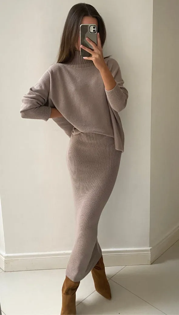 ALMA PENCIL SKIRT - SMOKE