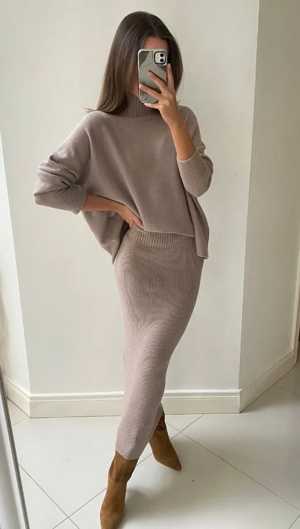 ALMA PENCIL SKIRT - SMOKE