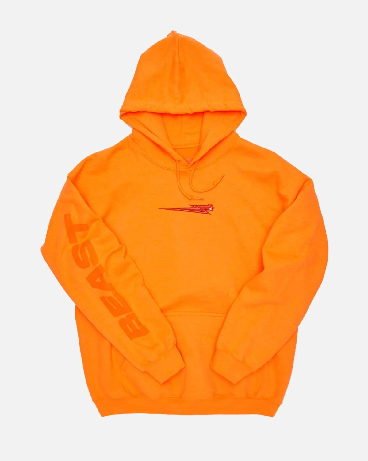'Beast Bolt' Embroidered Pull Over Hoodie - Orange