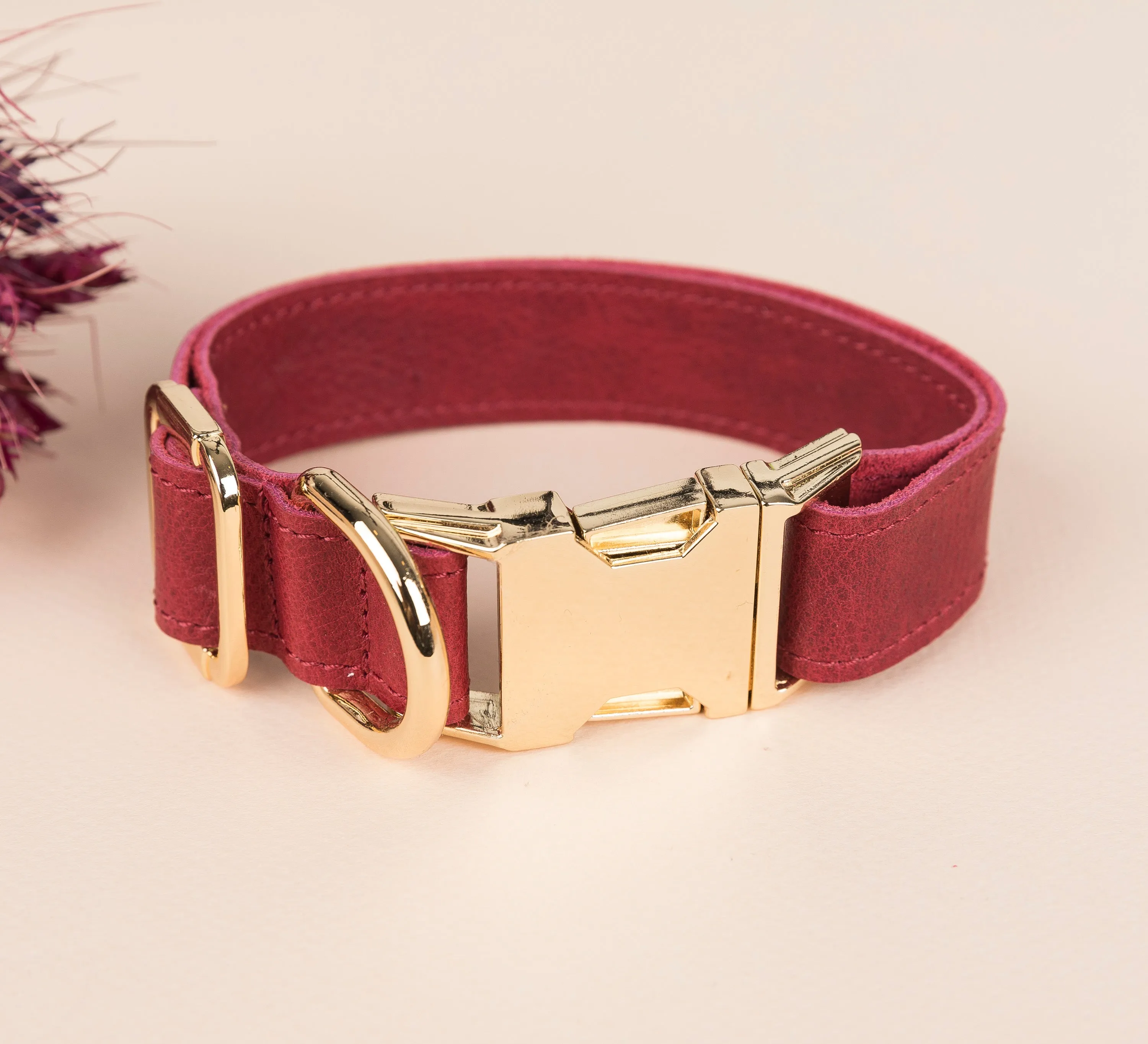 Genuine Leather Adjustable Strong Dog Collar
