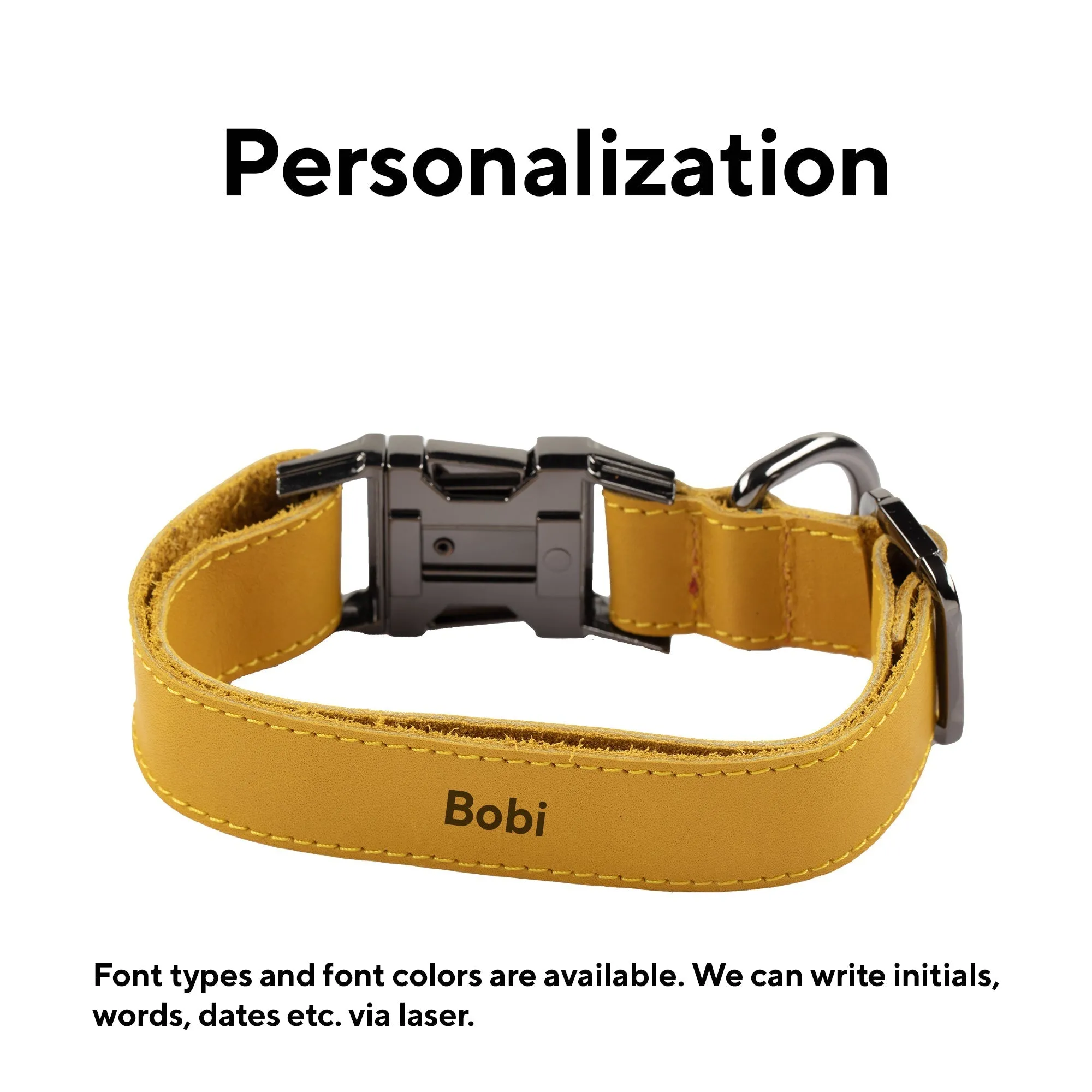 Genuine Leather Adjustable Strong Dog Collar