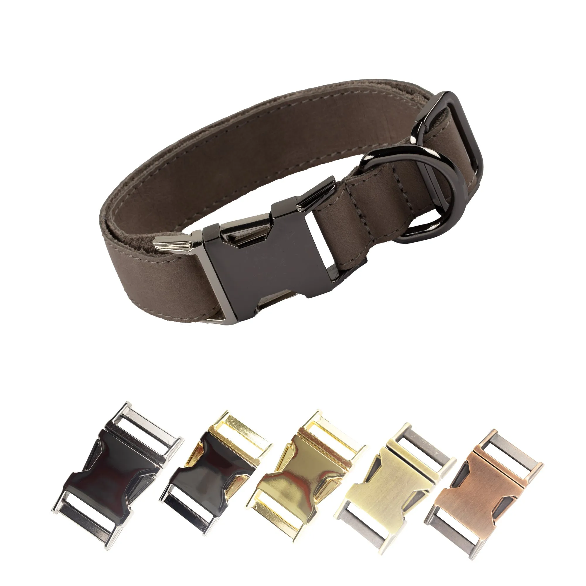 Genuine Leather Adjustable Strong Dog Collar