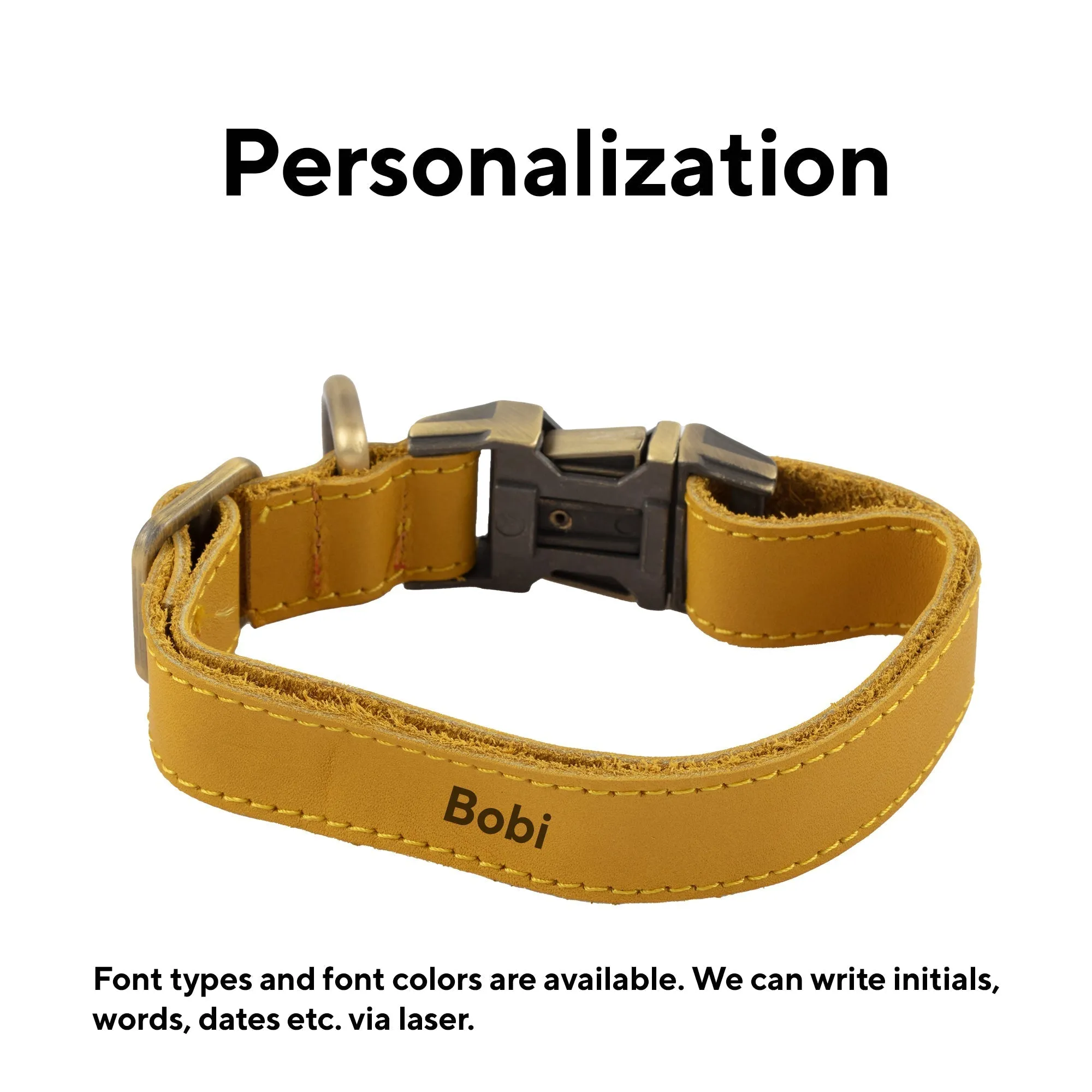 Genuine Leather Adjustable Strong Dog Collar