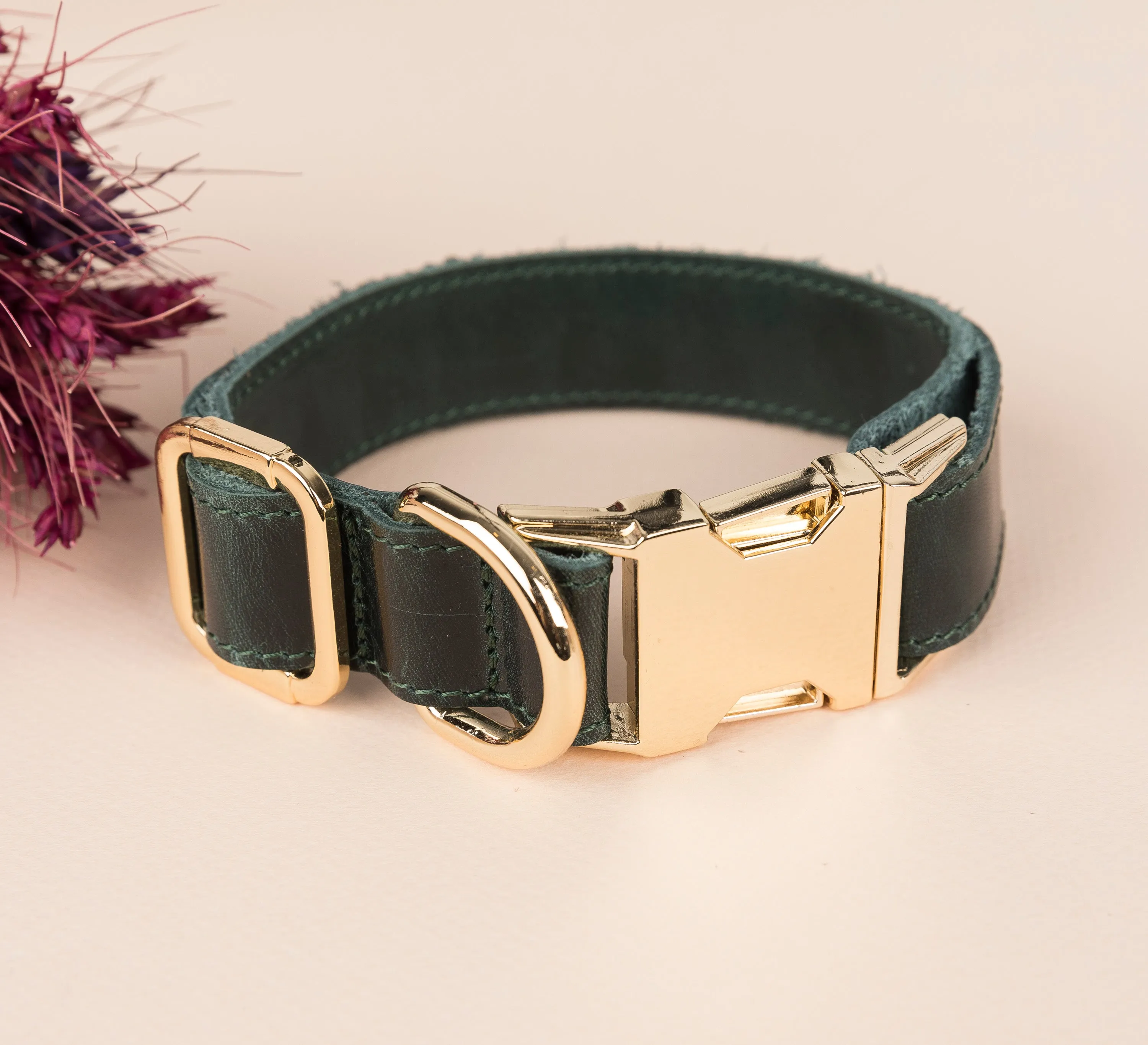 Genuine Leather Adjustable Strong Dog Collar