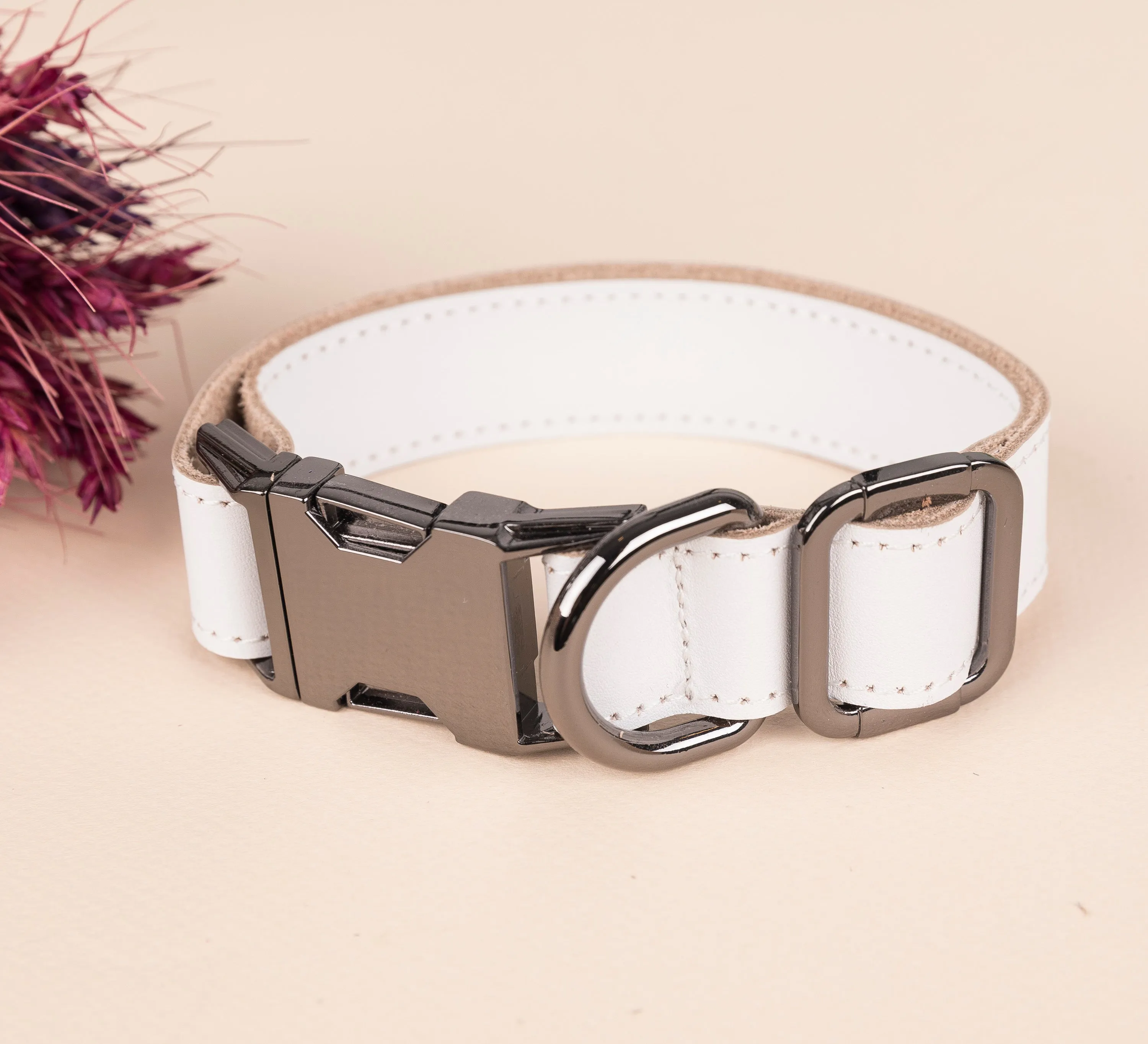 Genuine Leather Adjustable Strong Dog Collar