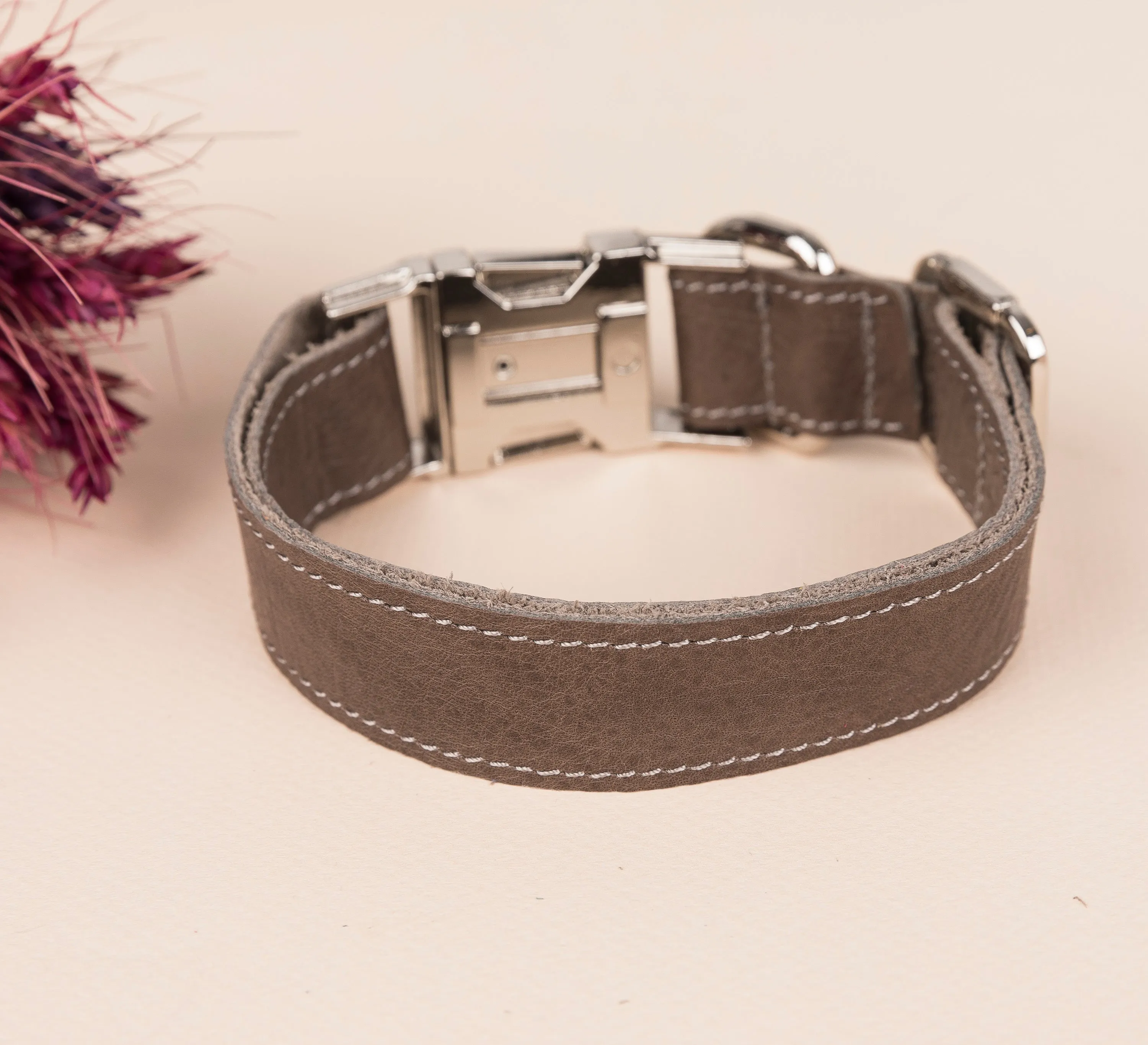 Genuine Leather Adjustable Strong Dog Collar