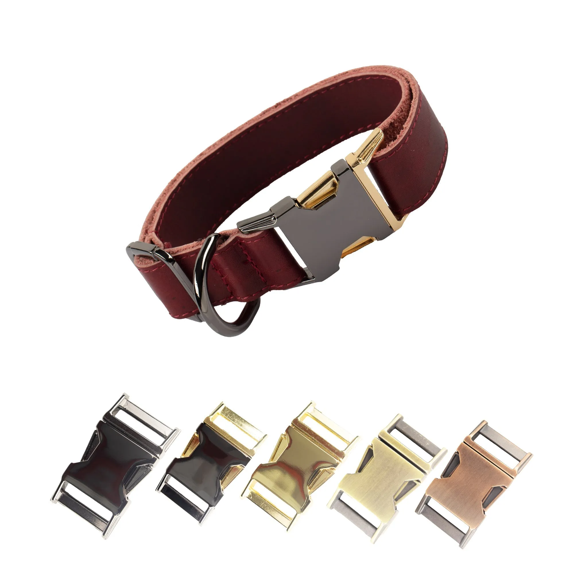 Genuine Leather Adjustable Strong Dog Collar