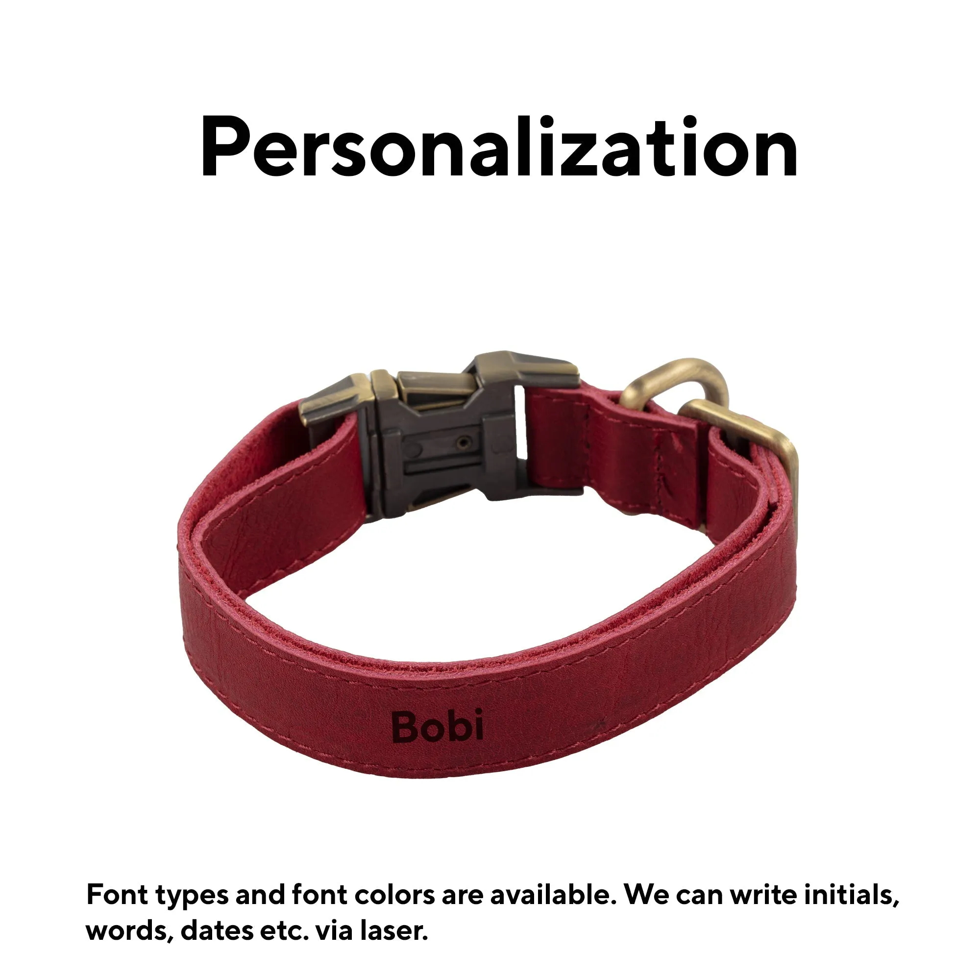 Genuine Leather Adjustable Strong Dog Collar