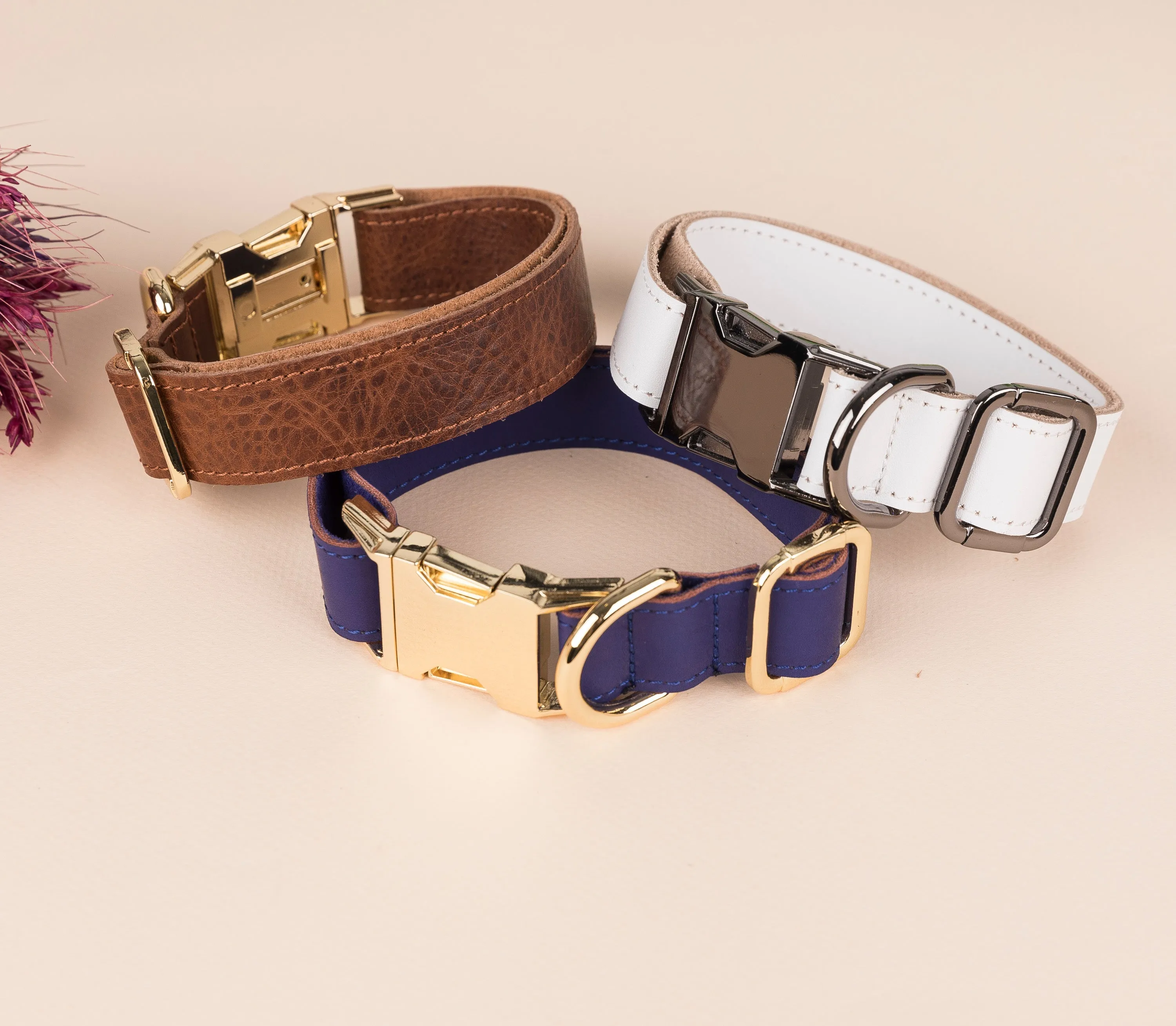 Genuine Leather Adjustable Strong Dog Collar