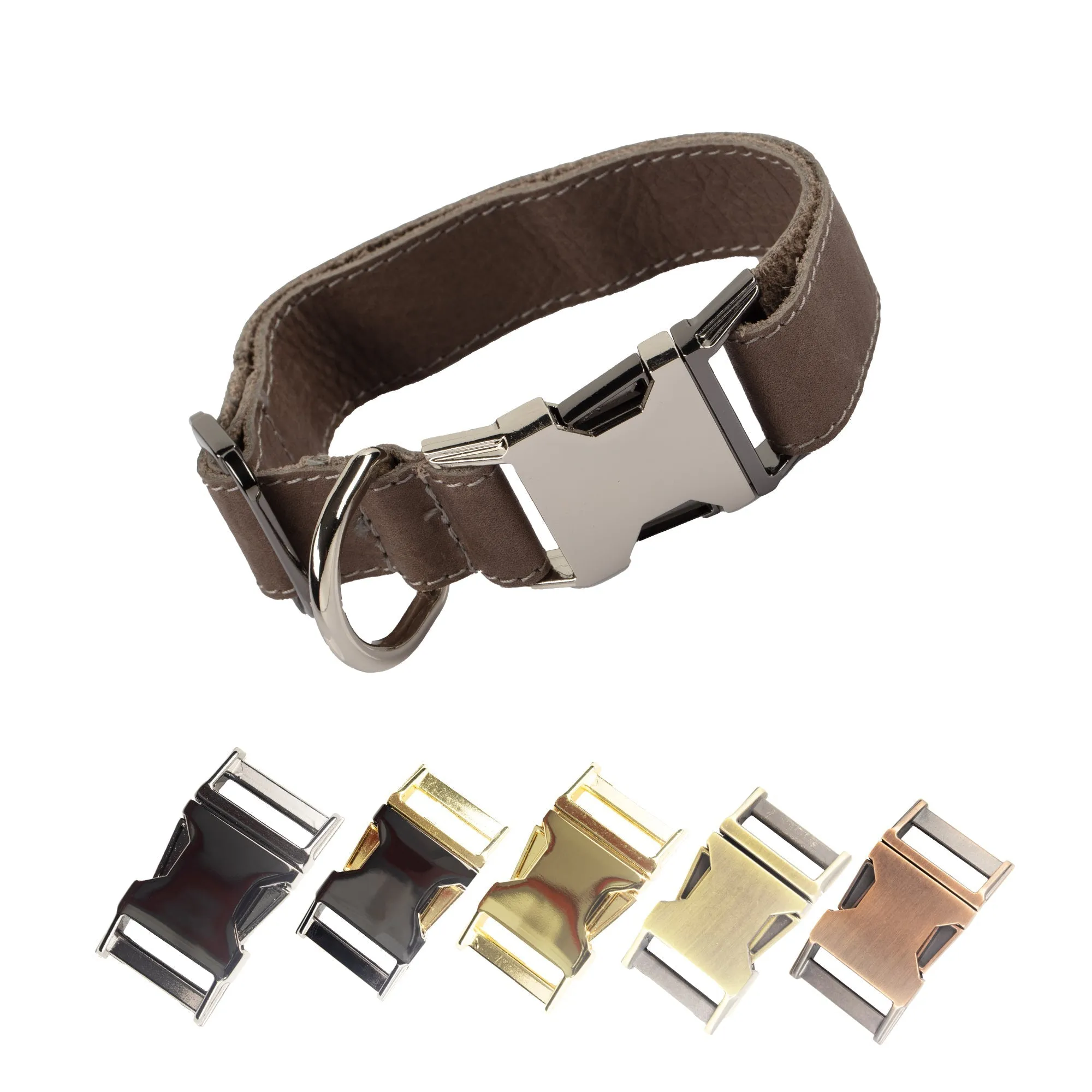 Genuine Leather Adjustable Strong Dog Collar