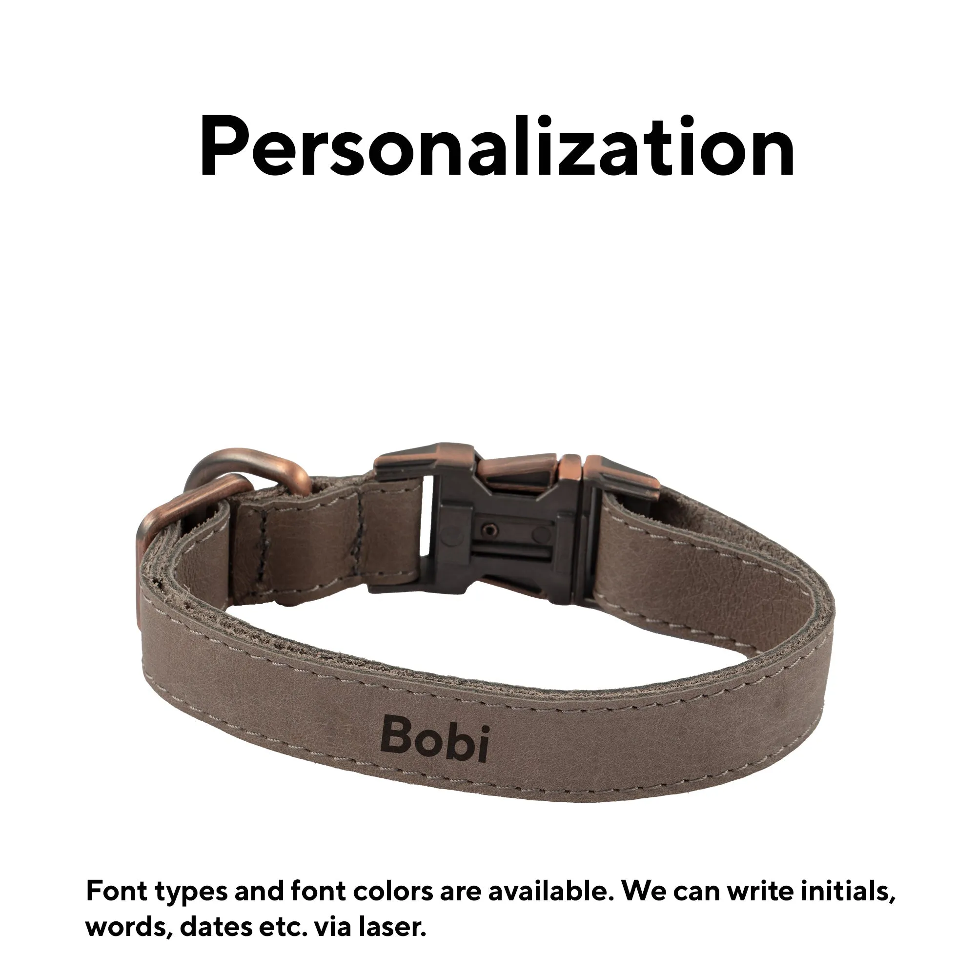 Genuine Leather Adjustable Strong Dog Collar