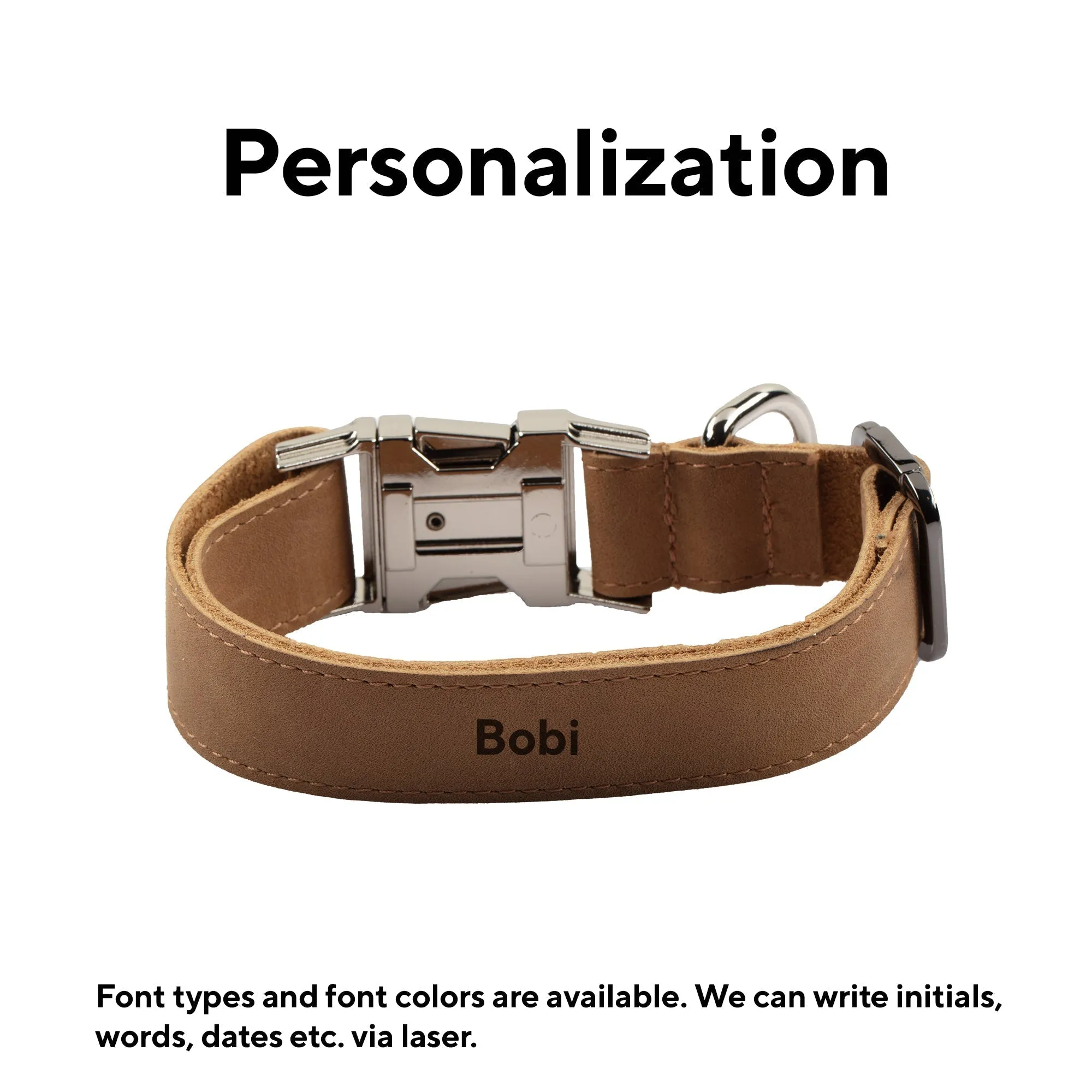 Genuine Leather Adjustable Strong Dog Collar