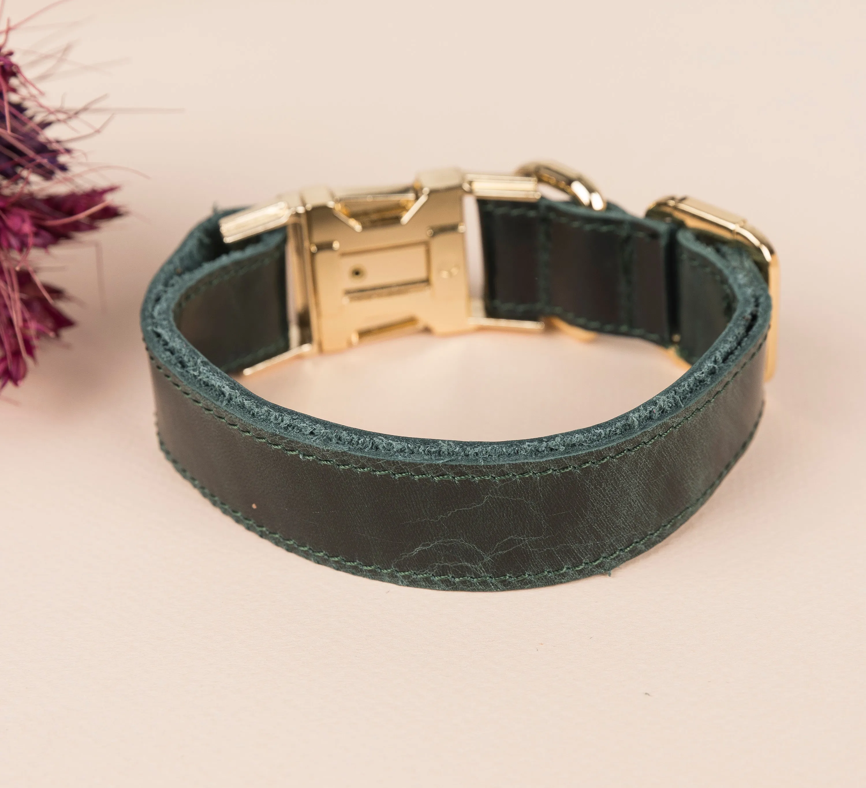 Genuine Leather Adjustable Strong Dog Collar