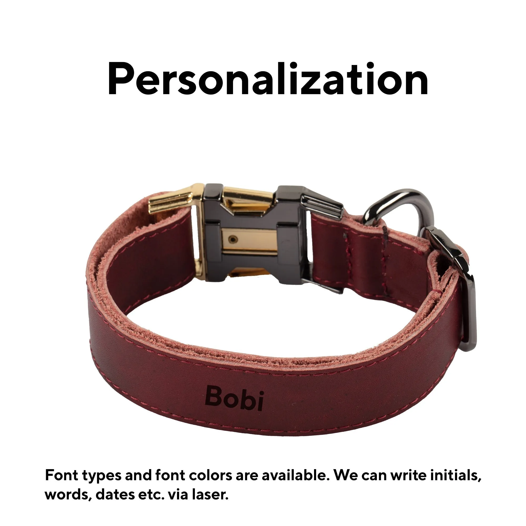 Genuine Leather Adjustable Strong Dog Collar