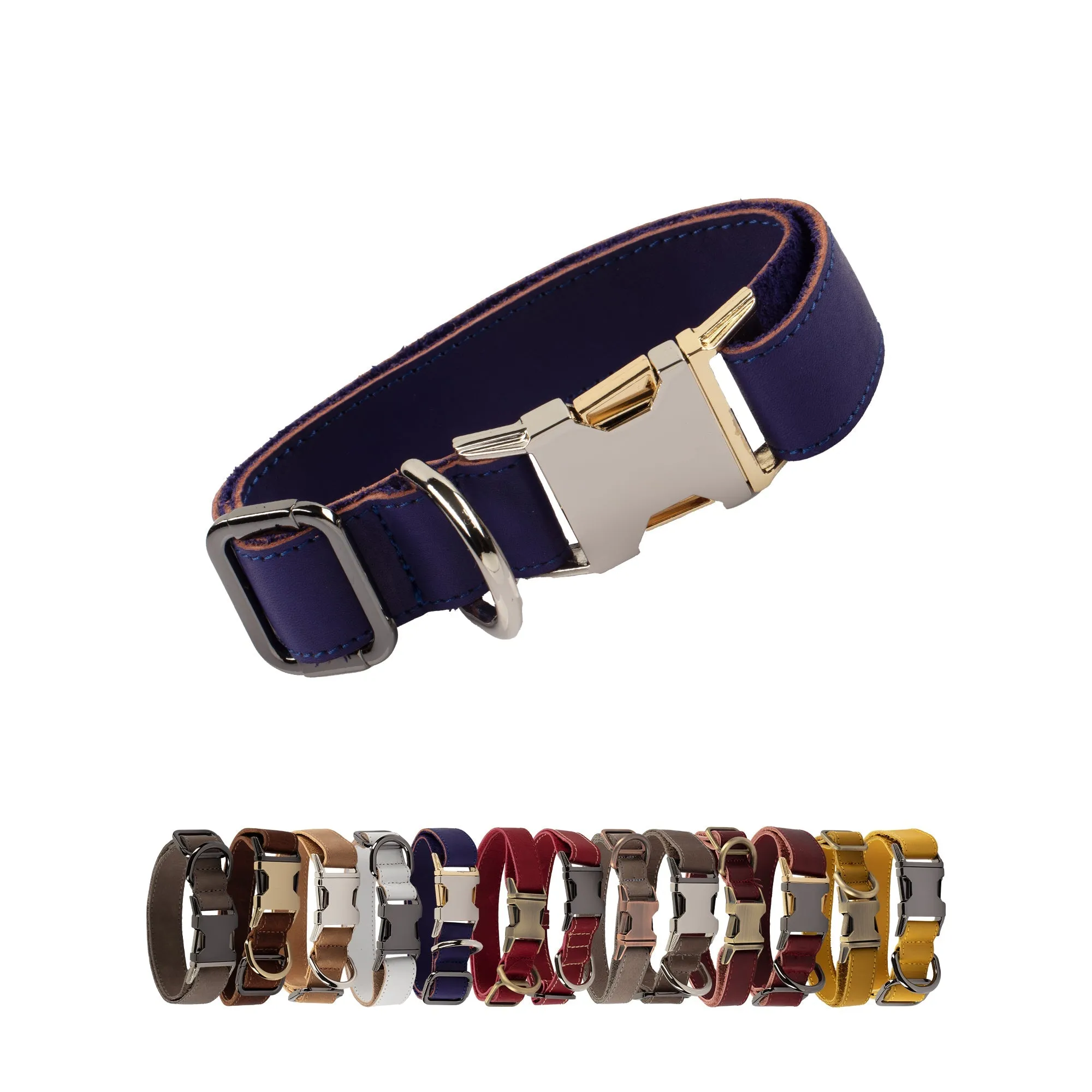 Genuine Leather Adjustable Strong Dog Collar