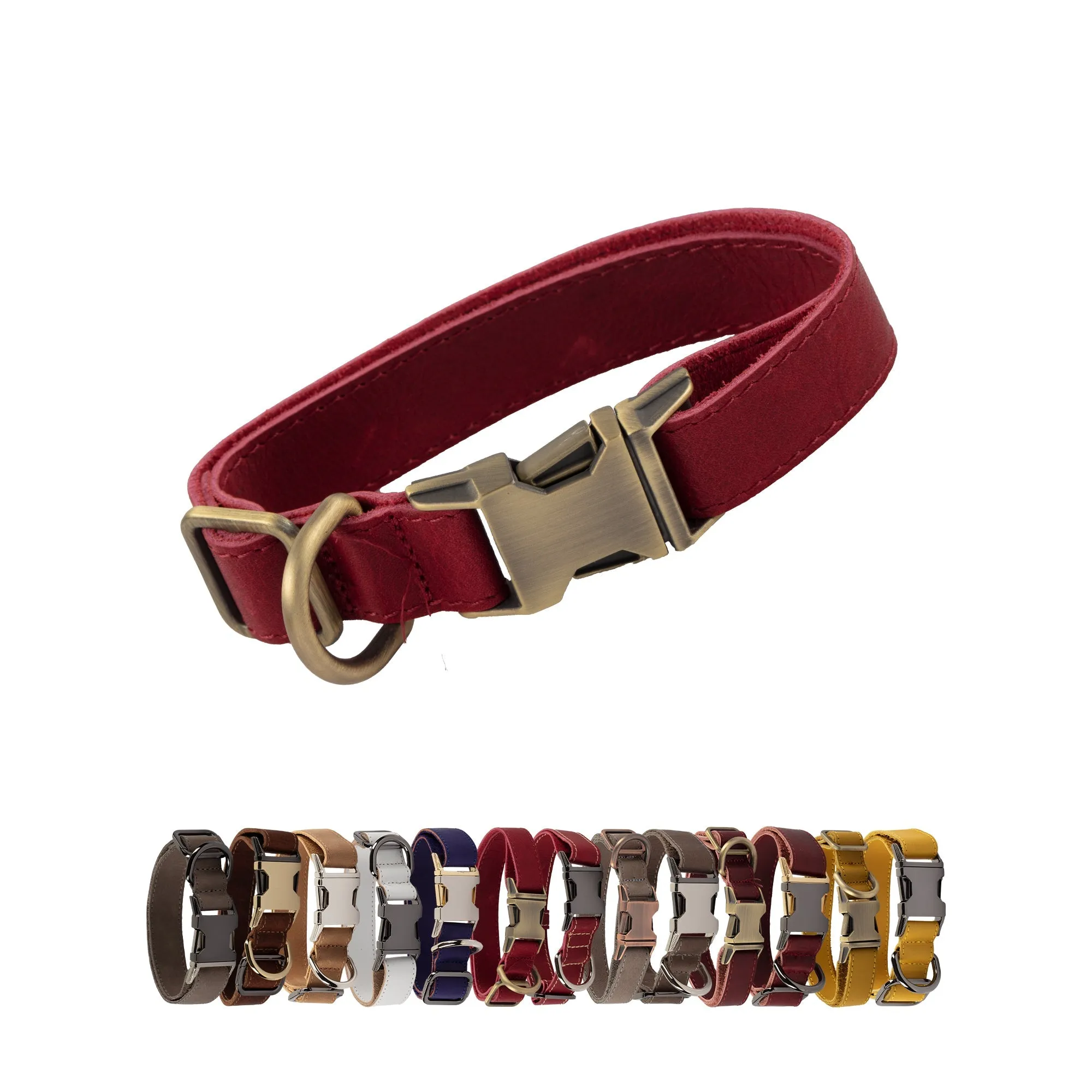 Genuine Leather Adjustable Strong Dog Collar