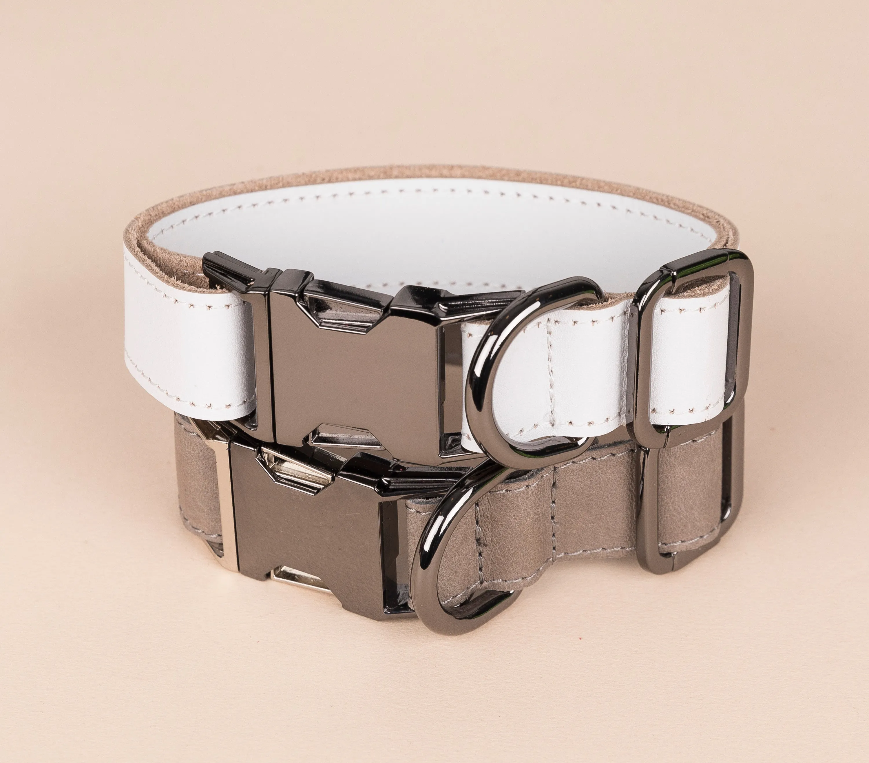 Genuine Leather Adjustable Strong Dog Collar
