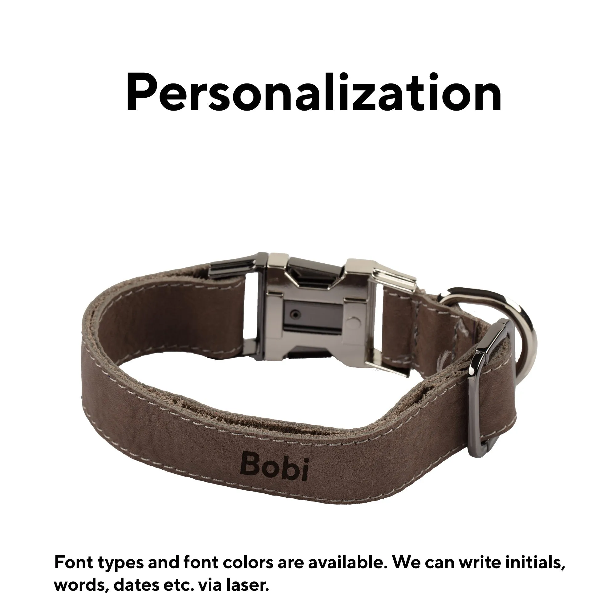 Genuine Leather Adjustable Strong Dog Collar