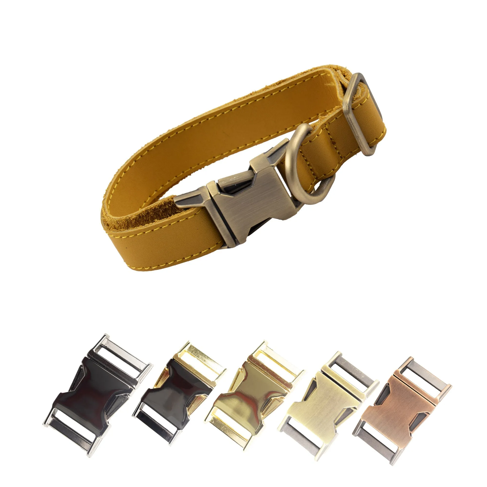Genuine Leather Adjustable Strong Dog Collar