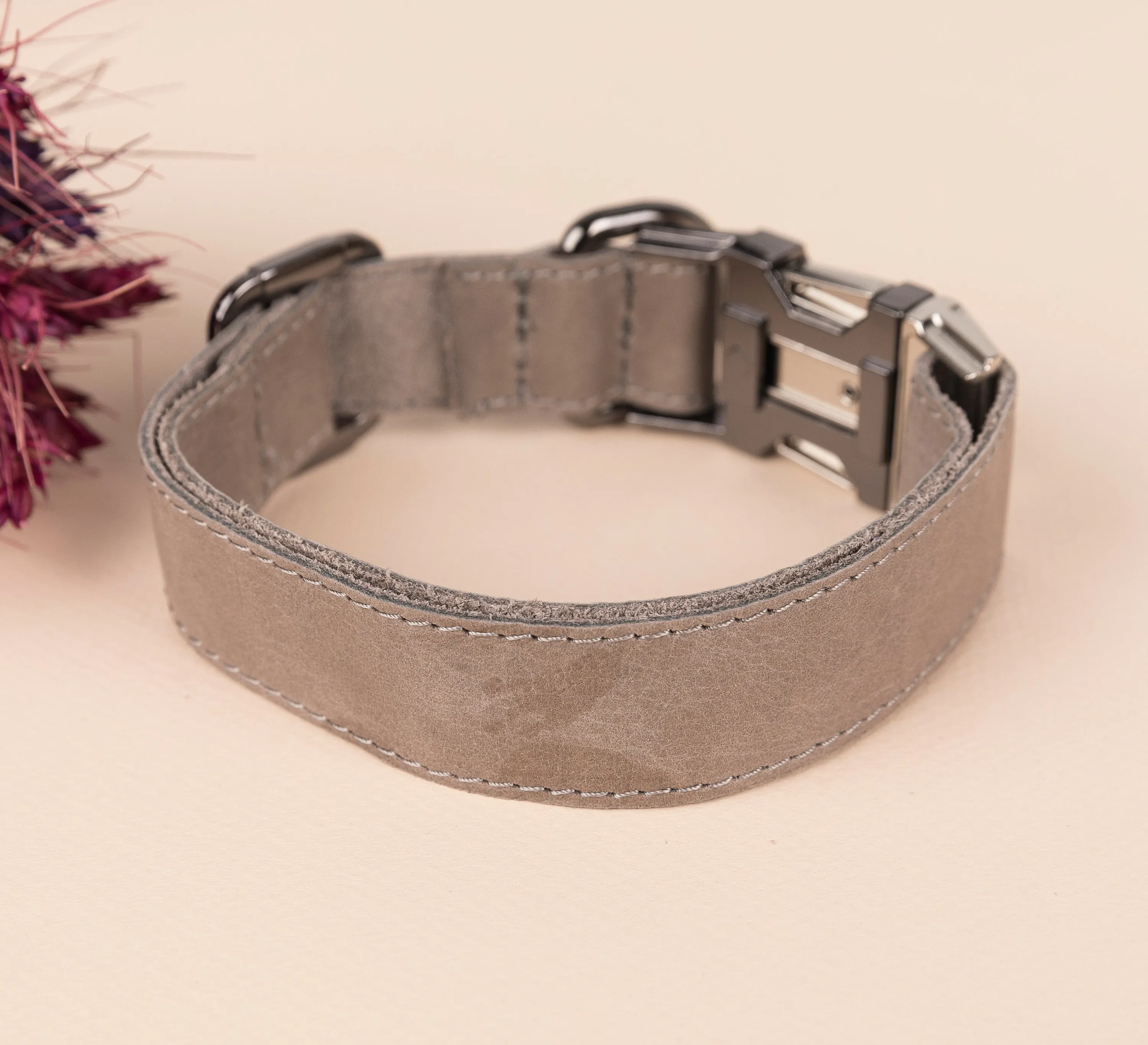 Genuine Leather Adjustable Strong Dog Collar