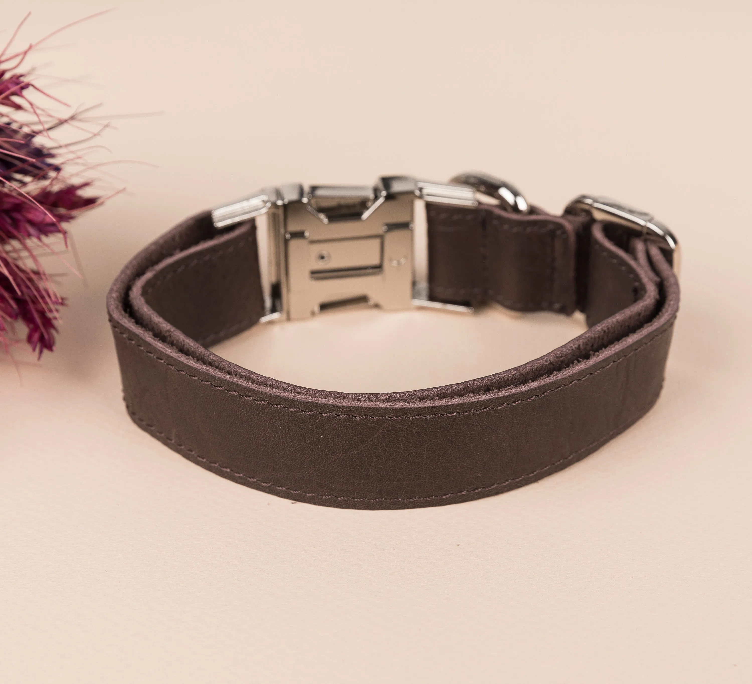 Genuine Leather Adjustable Strong Dog Collar