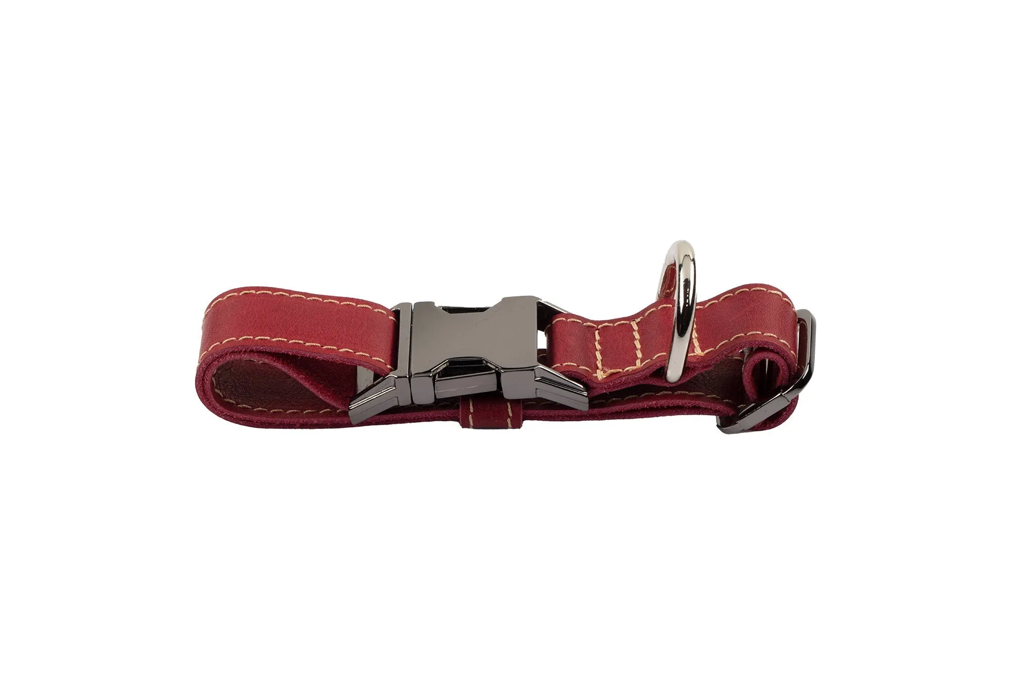 Genuine Leather Adjustable Strong Dog Collar