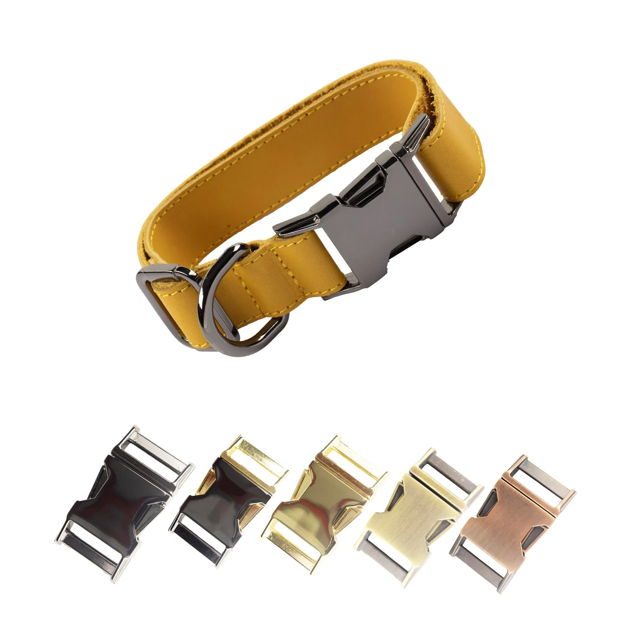 Genuine Leather Adjustable Strong Dog Collar