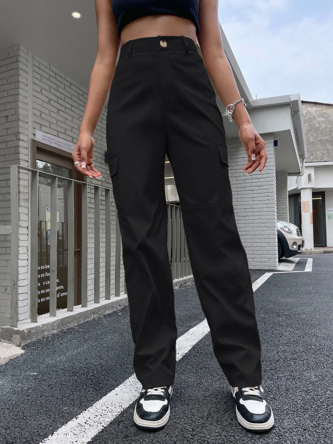 High Waist Flap Pocket Cargo Pants SS23