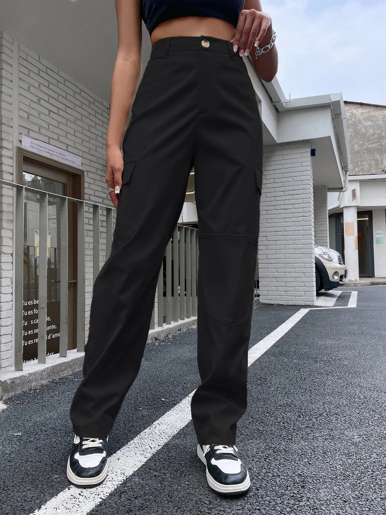 High Waist Flap Pocket Cargo Pants SS23