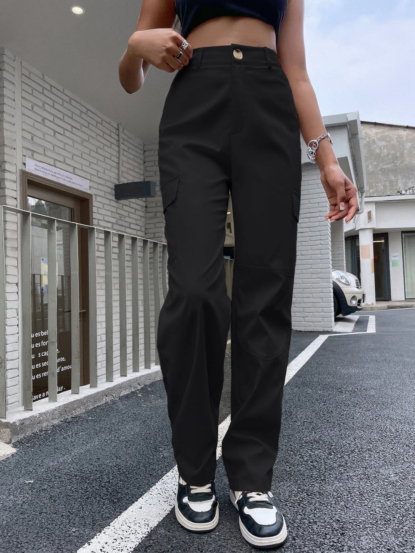 High Waist Flap Pocket Cargo Pants SS23