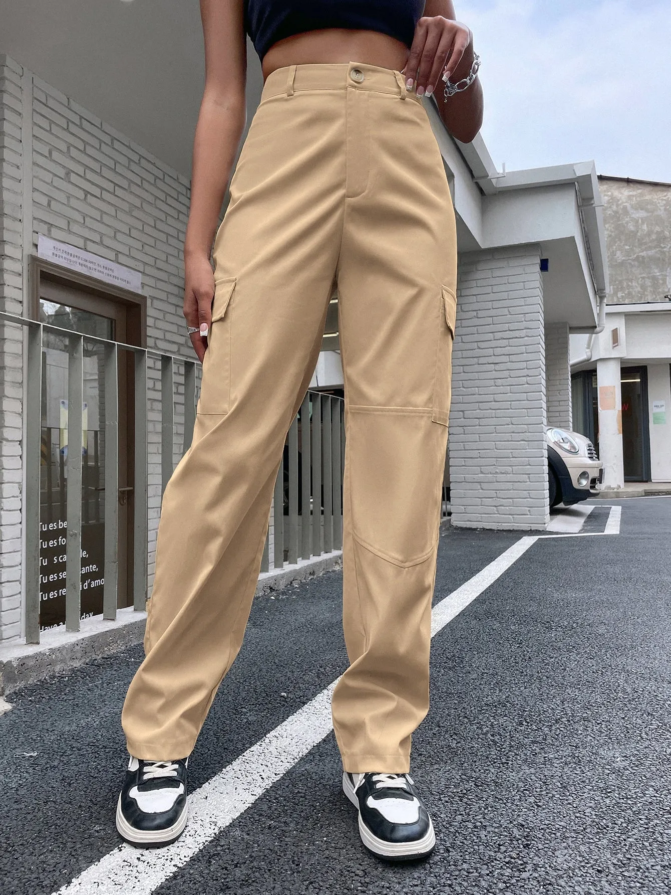 High Waist Flap Pocket Cargo Pants SS23