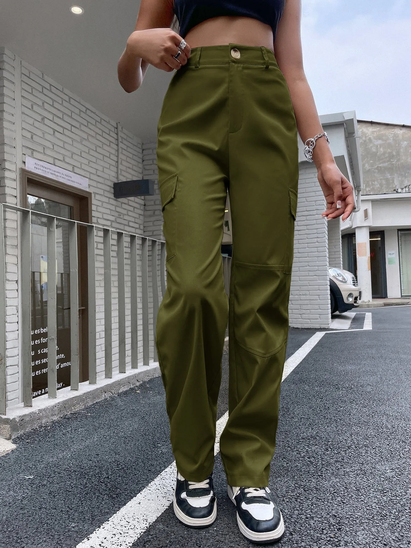 High Waist Flap Pocket Cargo Pants SS23