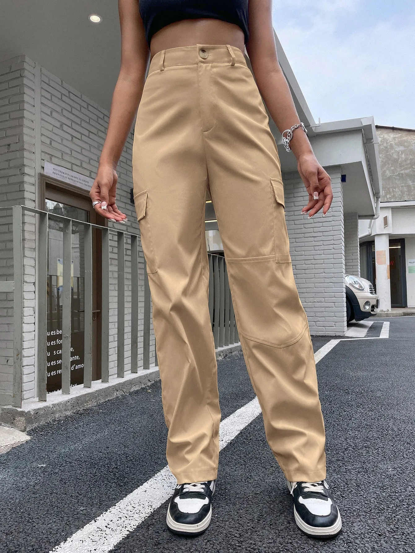 High Waist Flap Pocket Cargo Pants SS23