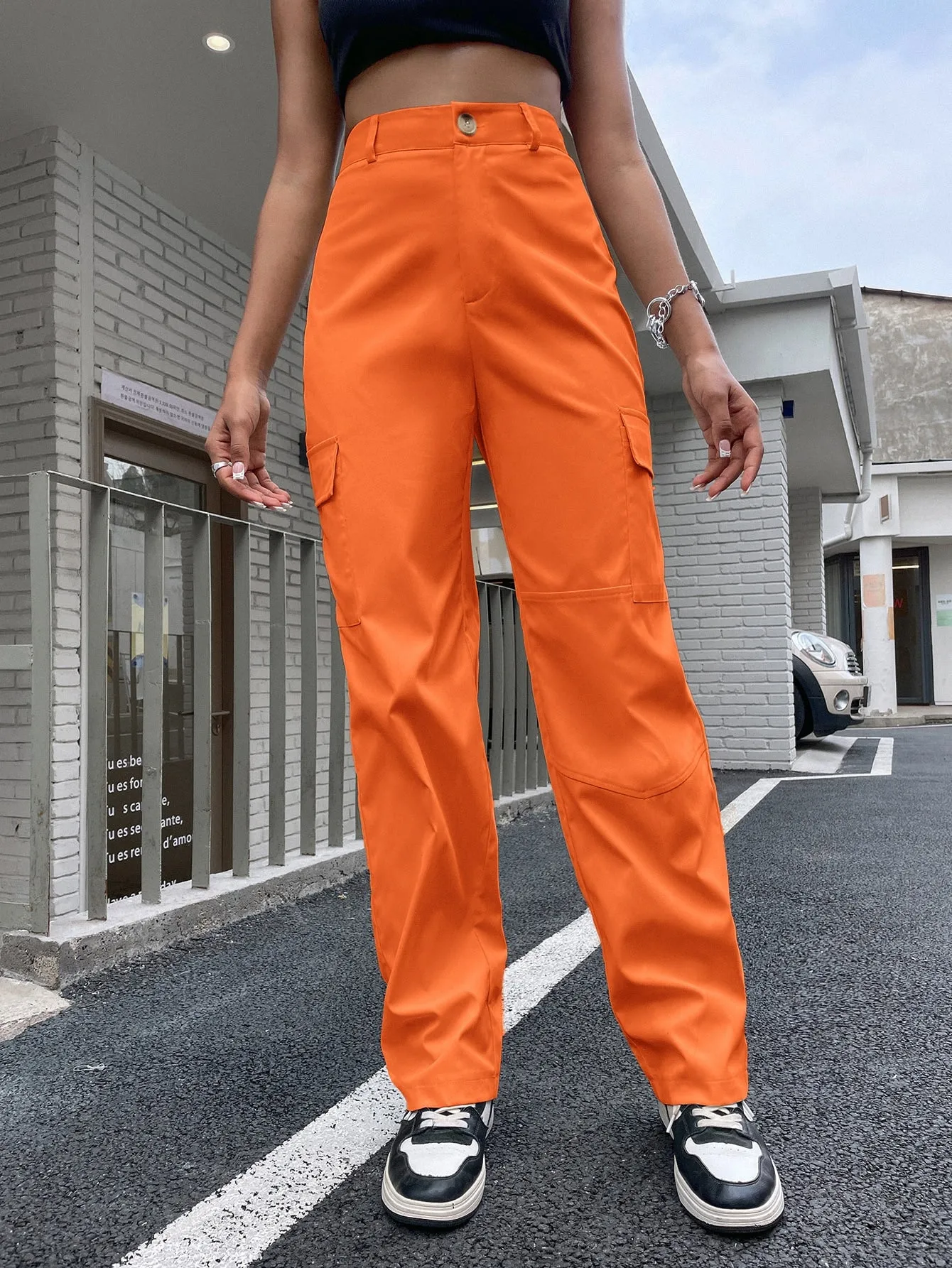 High Waist Flap Pocket Cargo Pants SS23