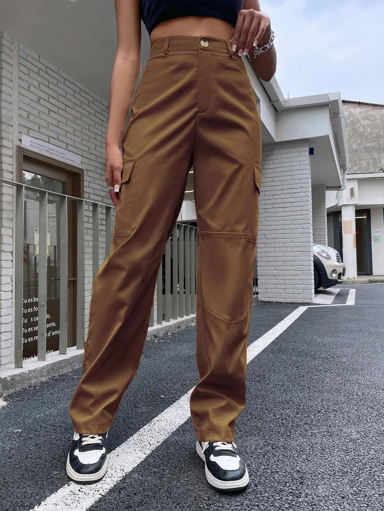 High Waist Flap Pocket Cargo Pants SS23