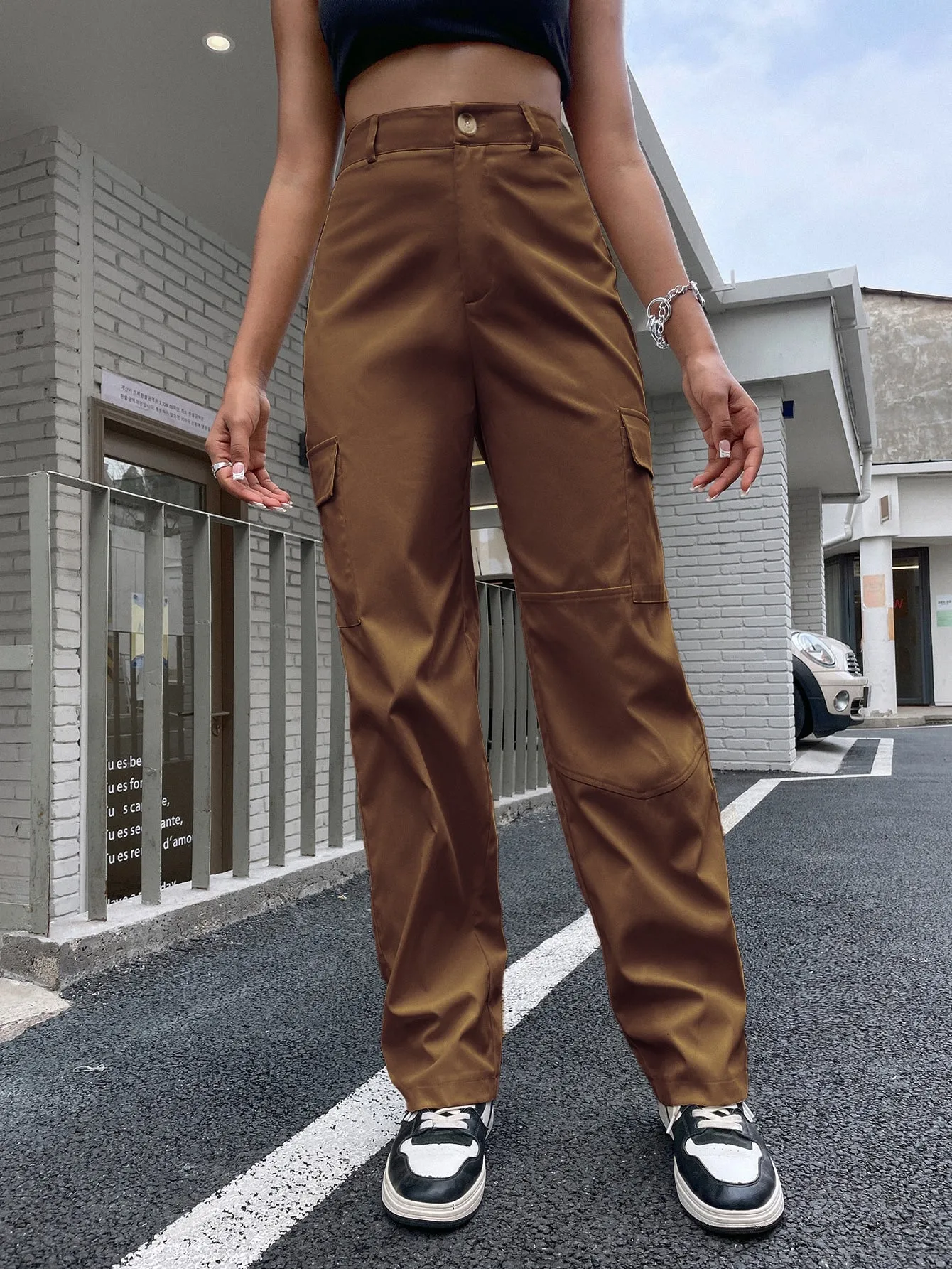 High Waist Flap Pocket Cargo Pants SS23