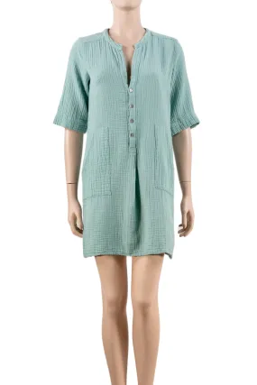 Kinsley Tunic - Cotton Bubble Gauze in Seafoam