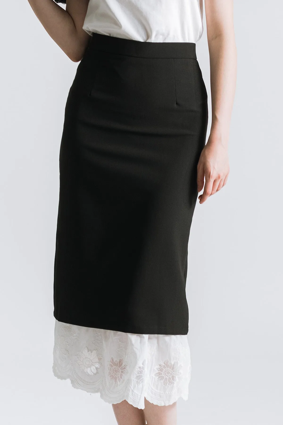 Kovette Lace Midi Pencil Skirt