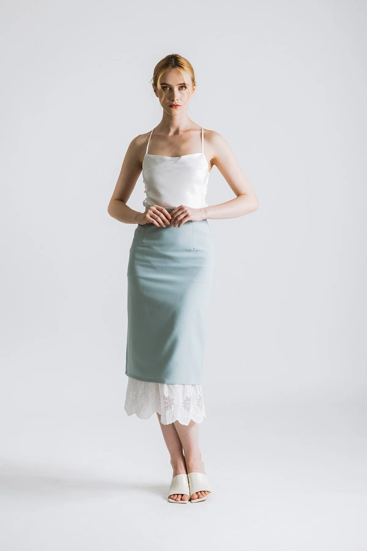 Kovette Lace Midi Pencil Skirt