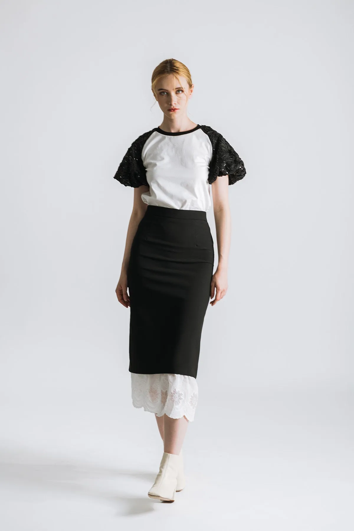 Kovette Lace Midi Pencil Skirt