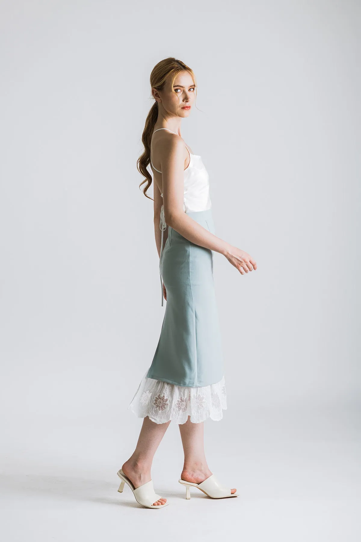Kovette Lace Midi Pencil Skirt
