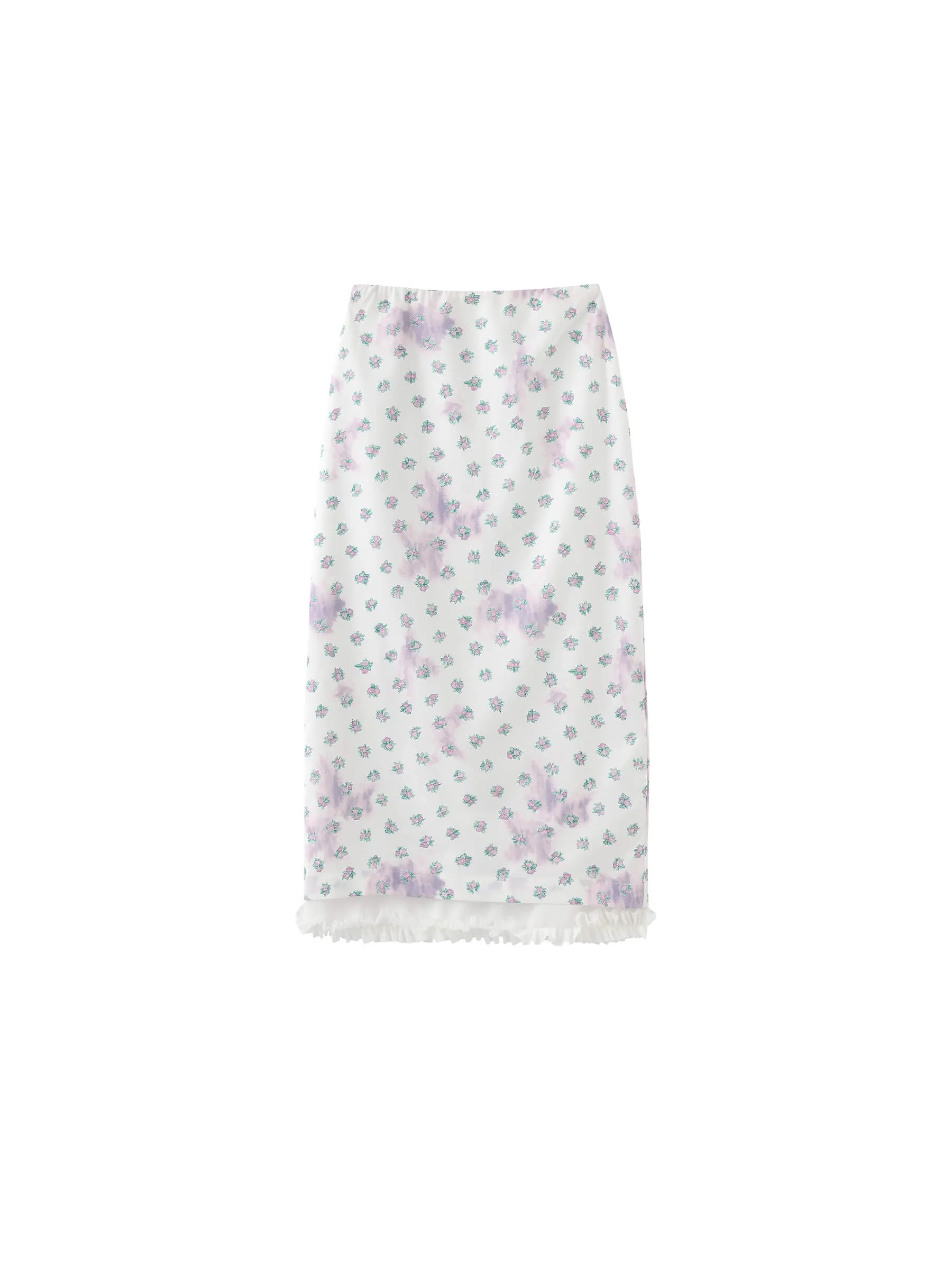 Lace Patchwork Floral Printed Skirt