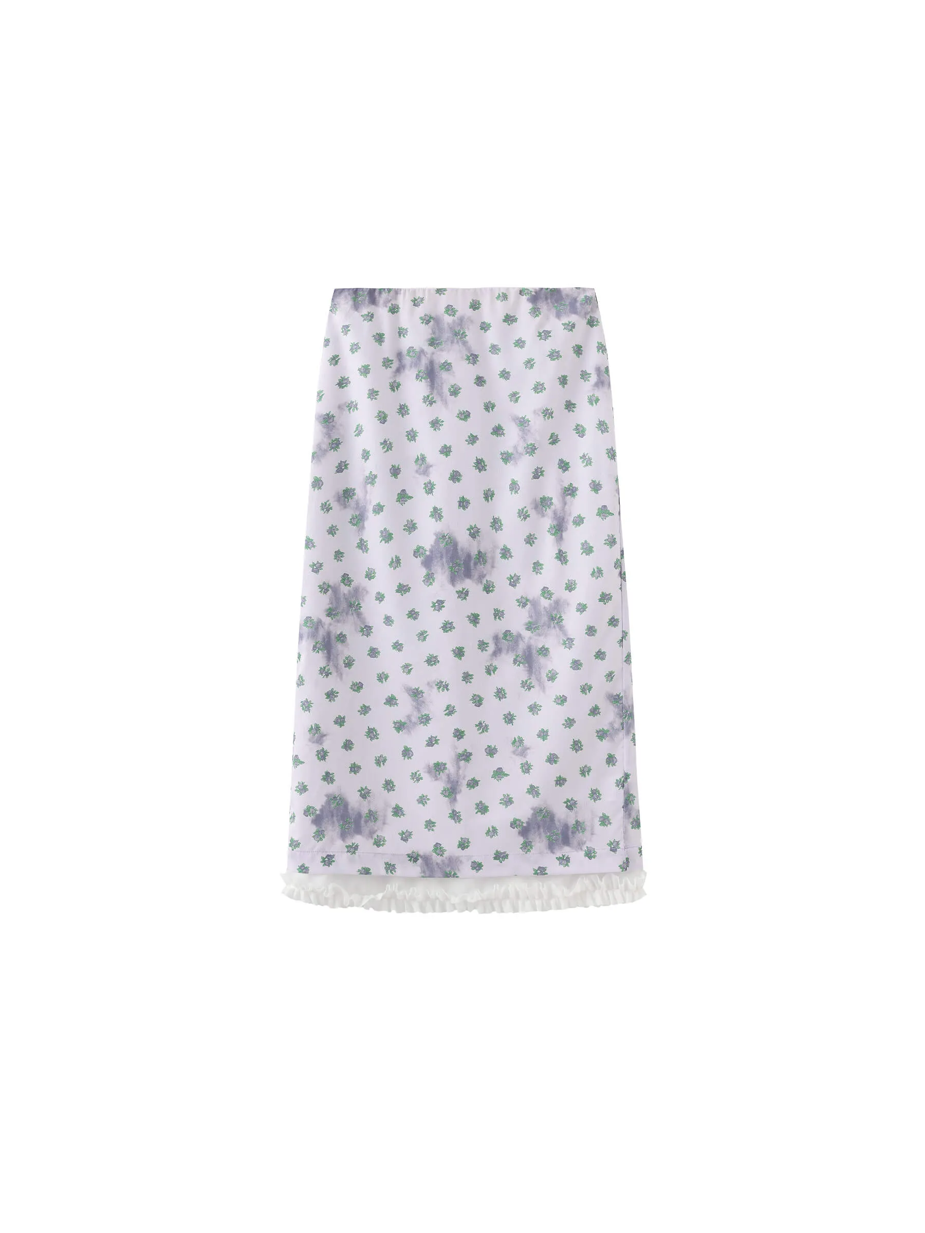 Lace Patchwork Floral Printed Skirt