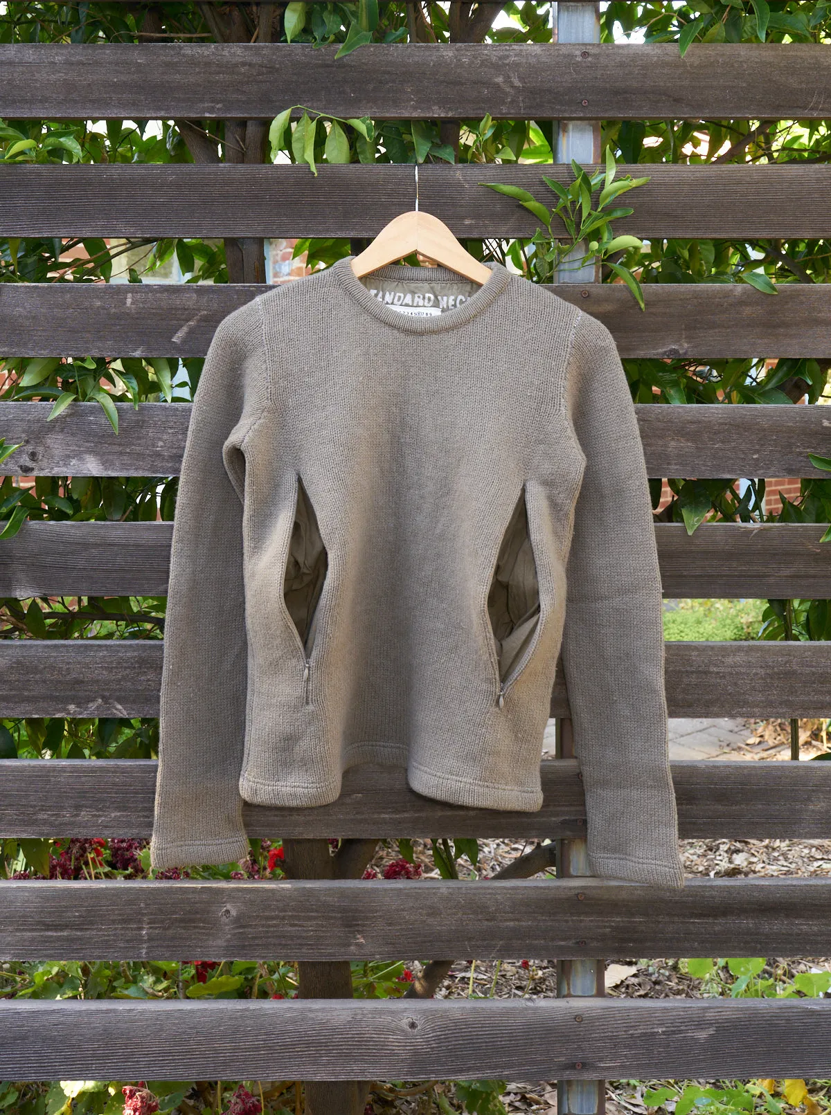 Maison Martin Margiela 6 1990s khaki wool "STANDARD NECK" zip jumper - size M S