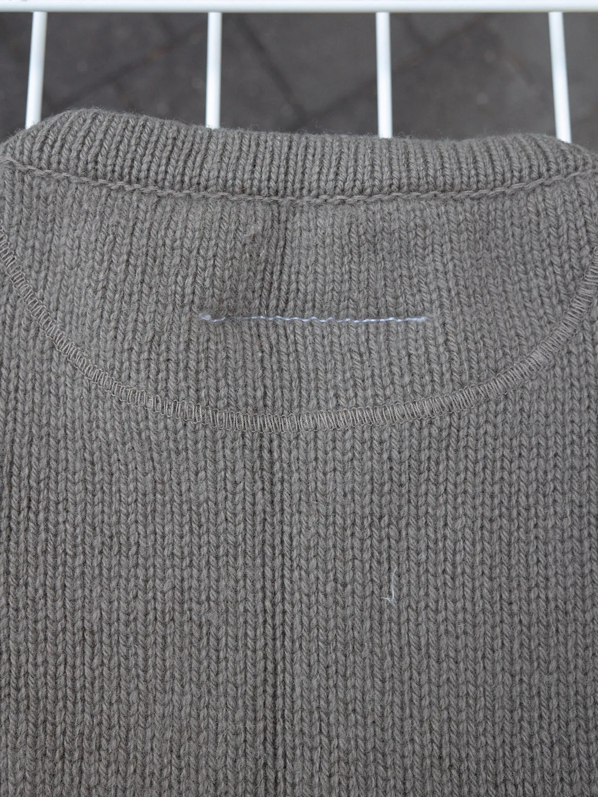 Maison Martin Margiela 6 1990s khaki wool "STANDARD NECK" zip jumper - size M S
