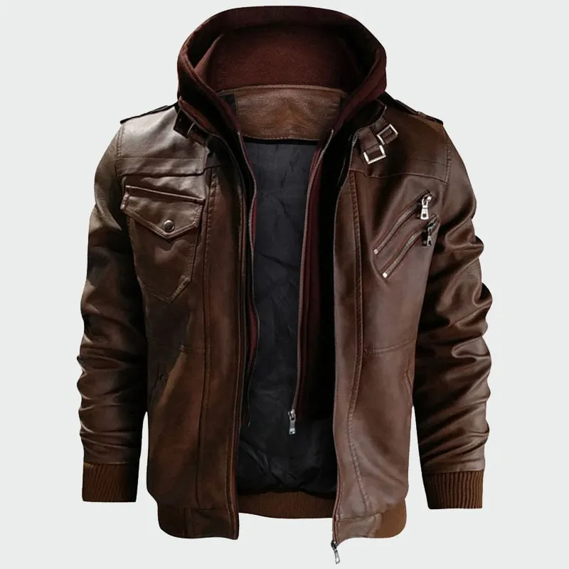 Men's Leather Jackets Autumn New Casual Motorcycle PU Jacket