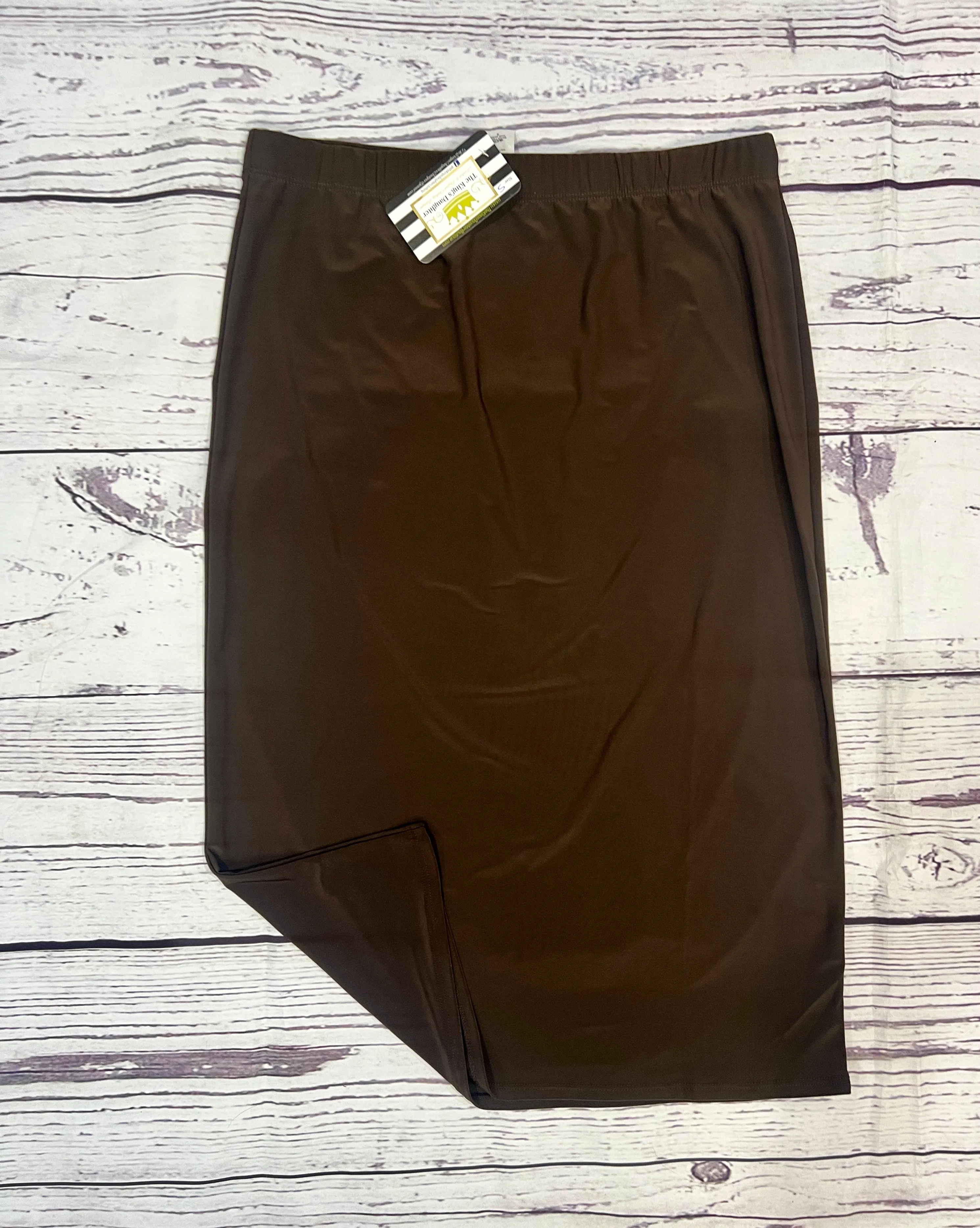 Miss Amy Pencil Skirt (Regular & Plus)- Dark Brown